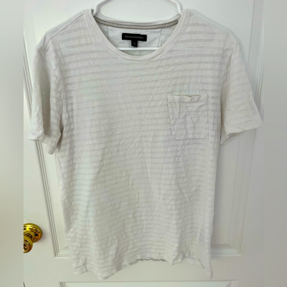 White Striped Banana Republic Shirt